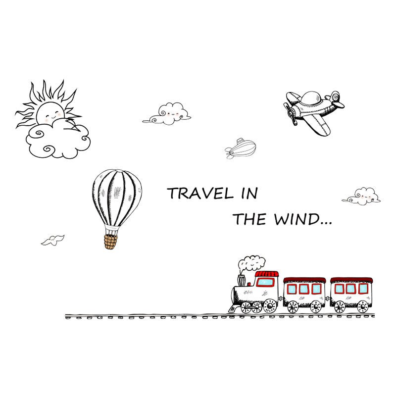 Miico FX82032 2PCS Cartoon Wall Stickers Small Train Painting Sticker Children's Room And Kindergarten Decoration Sticker