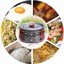 IPRee Outdoor 1-2 People Picnic Pots Travel Camping Sets Pans Bowls Hard Aluminum Oxide Tableware