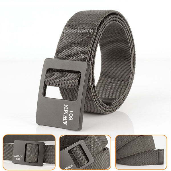 AWMN 601 125CM Nylon Tactical Belt Outdoor Leisure Zinc Alloy Waist Belts