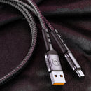 USAMS US-SJ289 U24 5A Nylon Braid Type-C Fast Charging Data Cable for Samsung Xiaomi Huawei