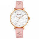 CURREN 9046 Crystal Leather Band Women Wrist Watch Elegant Design Quartz Watch