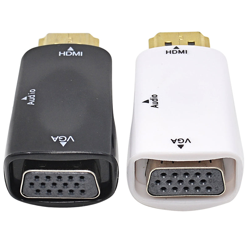 HDMI to VGA Converter With Audio Cable Male to Female for PC Laptop Tablet Support HDTV Adapter