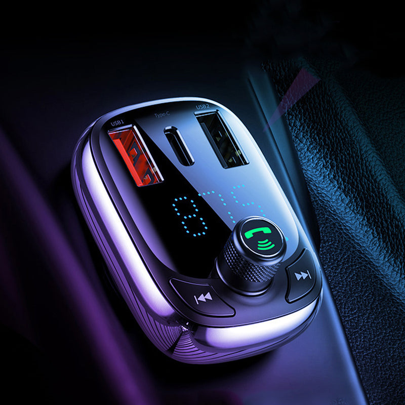 Baseus Dual USB Quick Charging 4.0 Car Charger FM Transmitter Bluetooth Car Kit LCD MP3 Player For iPhone X XS HUAWEI P30 Oneplus 7 XIAOMI MI9 MI8 S10 S10+