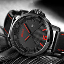 BREAK 3301 Casual Style Waterproof Men Wrist Watch Leather Strap Date Display Quartz Watch