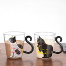 Cat Glass Cartoon Children's Cup Creative Handle Coffee Cup Single-layer Transparent Juice Drink Cup