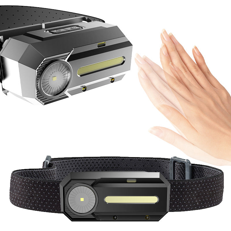 YUANTOOSE 650 Lumens XPE+COB LED Induction Sensor HeadLamp USB 45 Adjustable 3 Modes Flashlight Camping Hunting Cycling