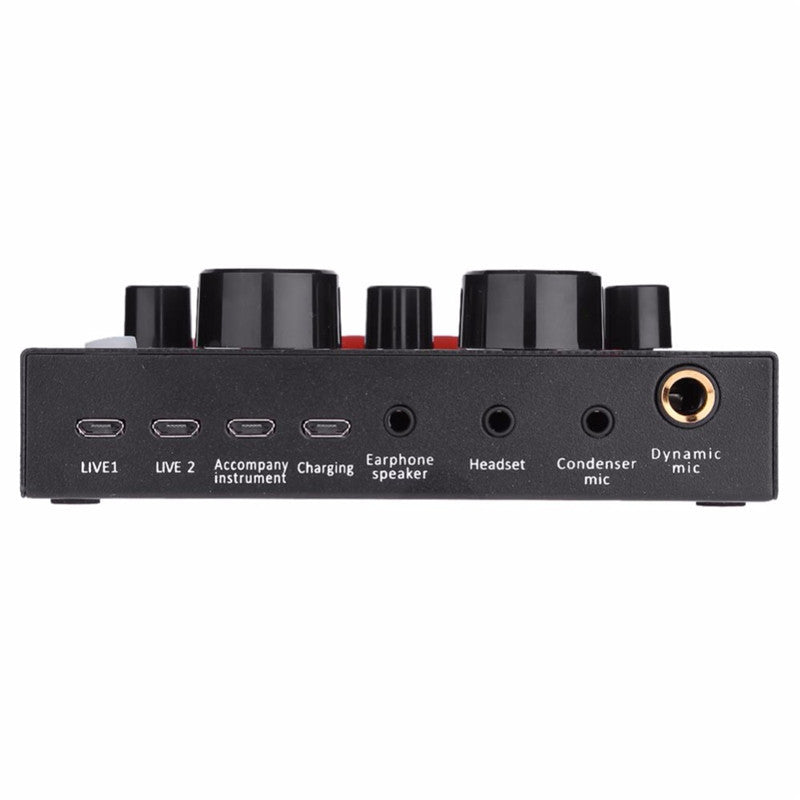 Bakeey V8 Sound Card Audio External USB Headset Microphone Live Broadcast Sound Card for Phone Computer PC Live Sound