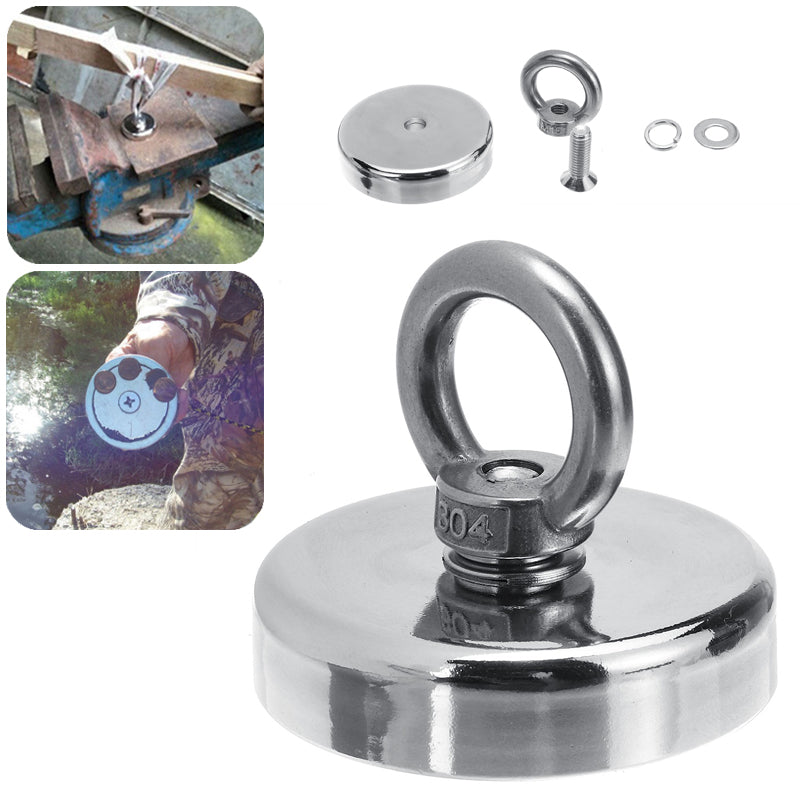 D32mm 50KG Neodymium Recovery Magnet Metal Treasure Magnet Sea Fishing Hunting Salvage Tool