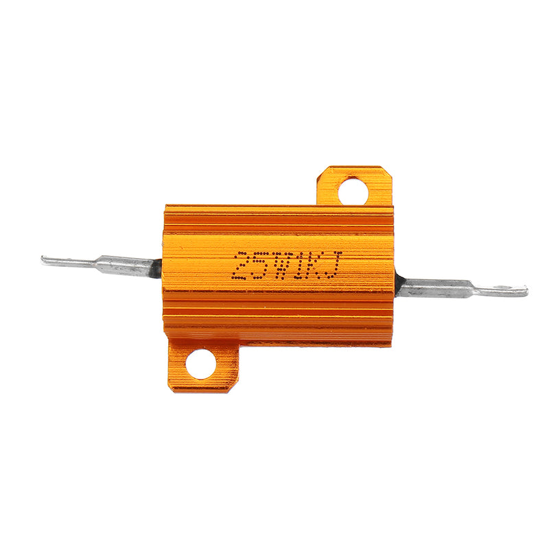 10pcs RX24 25W 1KR 1KRJ Metal Aluminum Case High Power Resistor Golden Metal Shell Case Heatsink Resistance Resistor