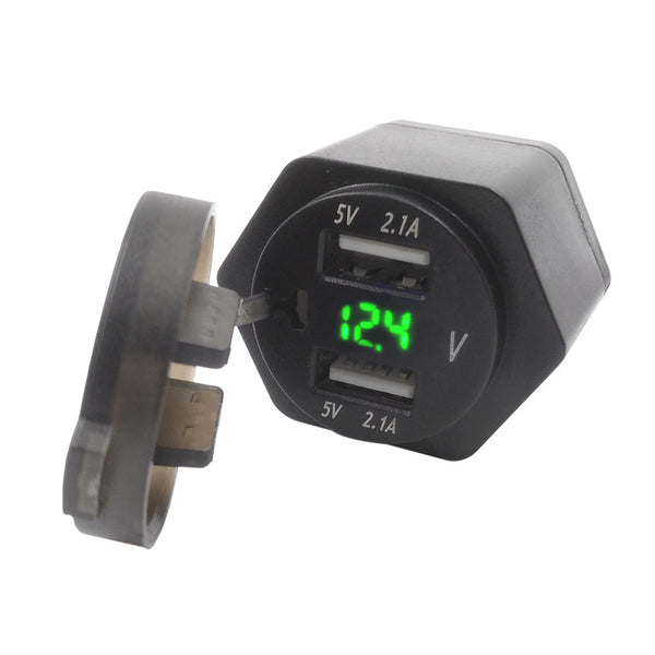 4.2A Dual USB Motorcycle Charging Digital Display Voltmeter Charger Vehicle For BMW
