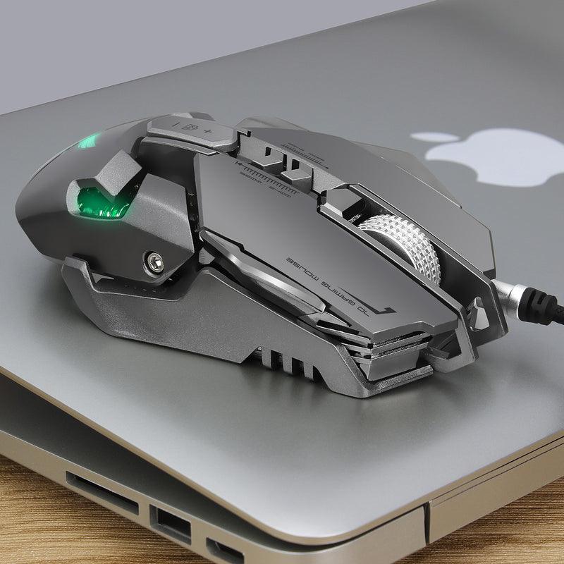 Zerodate X300GY Mechanical Macros Define Gaming Mouse 250-4000 DPI 7 Keys USB Wired Optical Mouse