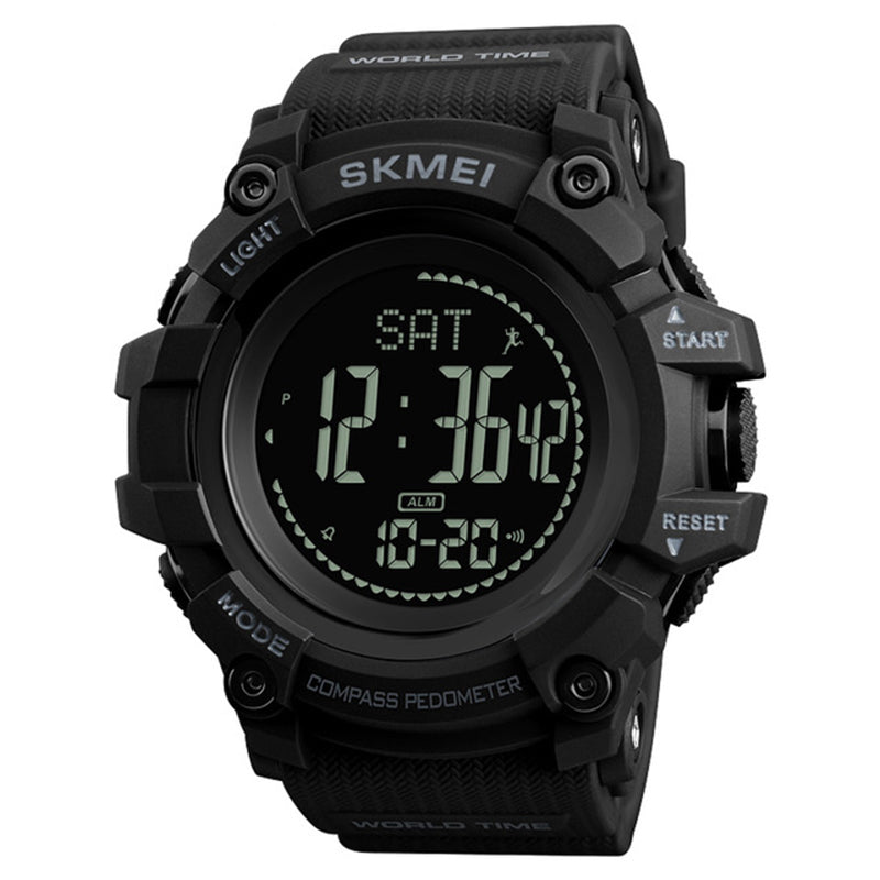 SKMEI 1356 Compass Pedometer Calorie Sport Watch Chronograph World Time Stopwatch Digital Watch