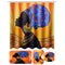 Waterproof African Baotou Woman Shower Curtains with 12 Hooks Bathroom Toilet Rug Mat Set