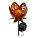 2pcs Solar Flower Light Outdoor Yard Warm White Garden Landscape Decor Lamp