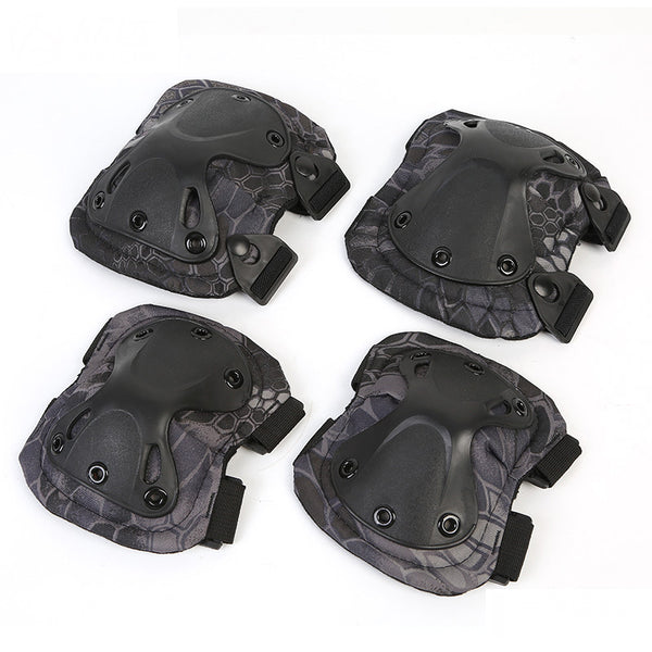 XINDA XD-PJ19 4Pcs Military Tactical Knee Support+Elbow Support Set Outdoor Hunting Shooting Sports Protective Gear