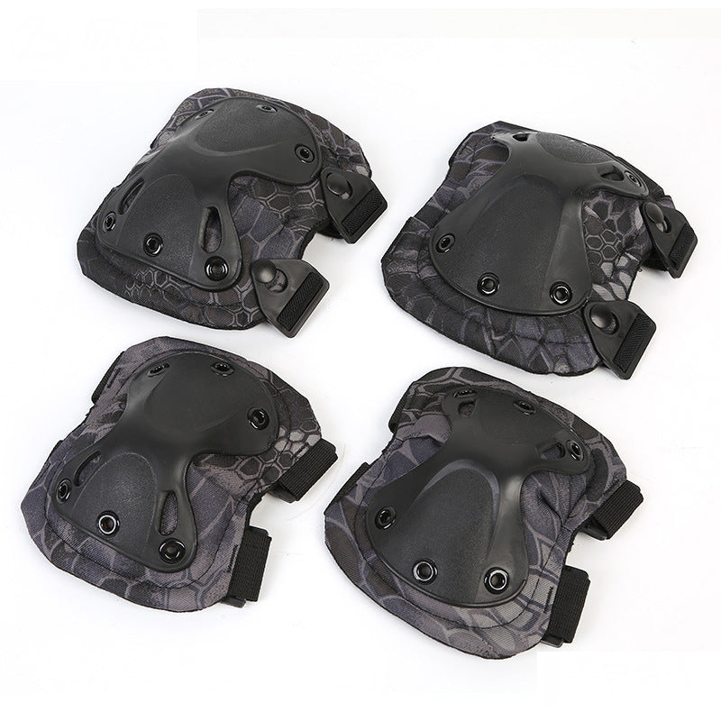 XINDA XD-PJ19 4Pcs Military Tactical Knee Support+Elbow Support Set Outdoor Hunting Shooting Sports Protective Gear