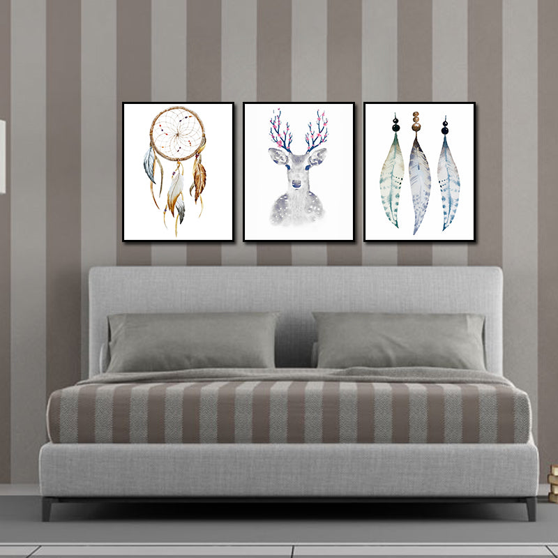 Miico Hand Painted Three Combination Decorative Paintings Simple Style Oil Painting Wall Art For Home Decoration