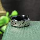 Black Stripe Stainless Steel Cool Men Ring Jewelry Best Gift