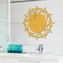 Round Flower Mirror Tiles Kitchen Wall Sticker Stick on Decal Home Bedroom Decor