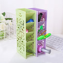 Multi-functional 4 Grids Desktop Hollow Pen Holder Office School Storage Case Desktop Pen Pencil Organizer