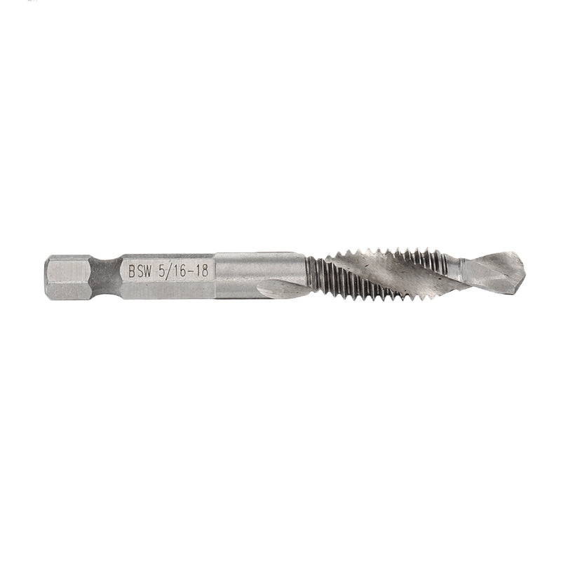 1/8-3/8 Inch BSW Thread HSS Combination Drill Tap Bit 1/4 Inch Hex Shank Deburr Countersink Bit