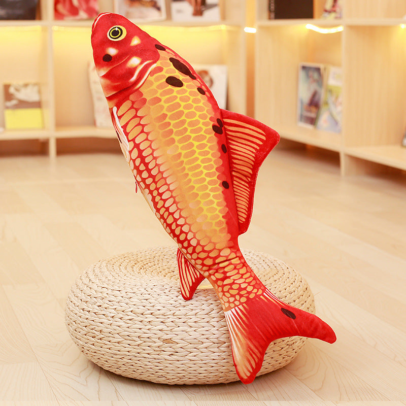 KCASA KC Taisho Showa Red White Gibel Carp Golden Koi Fish Stuffed Plush Toy Cotton Goldfish Cushion