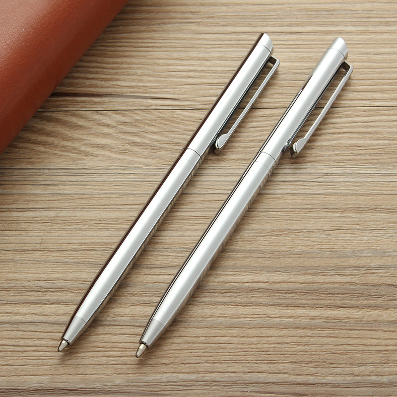 Rotating Metal Ballpoint Pen Stainless Steel Ball Pen Steel Pen Commercial Stationery Pen
