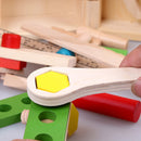 Simulation Repair Toolbox Tool Wooden Drill Screwdriver House Play Children Toys