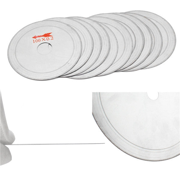10Pcs 4 Inch 100mm Ultra Thin Diamond Saw Blade Cutting Arbor Disc