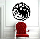 T-18 Game Of Thrones Tangeri Lian Targaryen Family Emblem Three Gold Dragon Carved Wall Stickers
