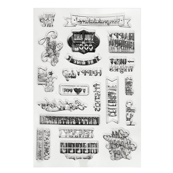 Birthday Transparent Sheet Scrapbooking Craft Card Clear Rubber Stamp Cling Set