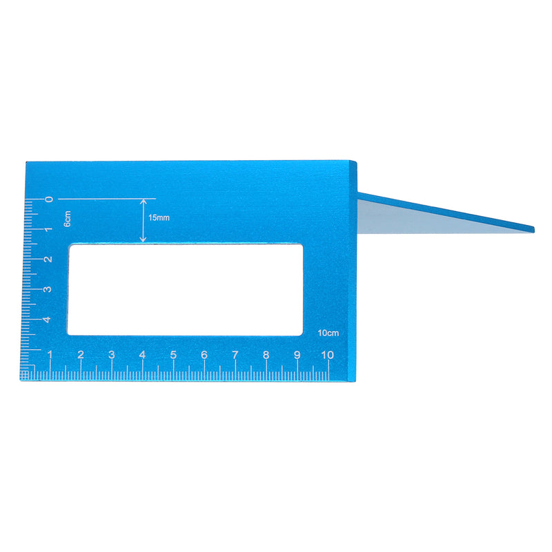 Alloy Woodworking Scriber T Ruler Multifunctional 45/90 Degree Angle Ruler Blue