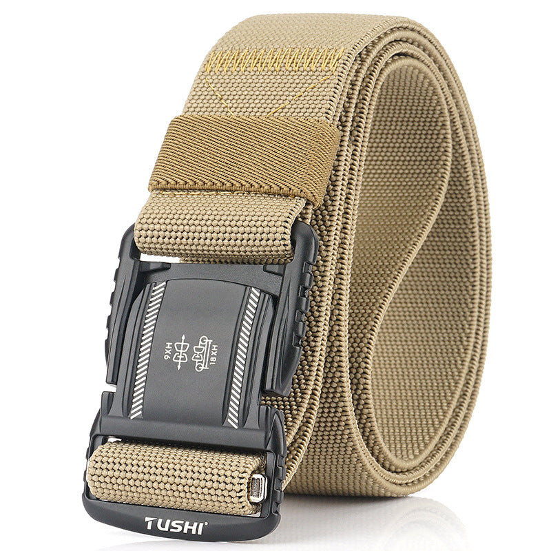 TUSHI 125cmx3.8cm Men Tactical Belt Outdoor Zinc Alloy Quick Release Buckle Casual Belts Waist Belts