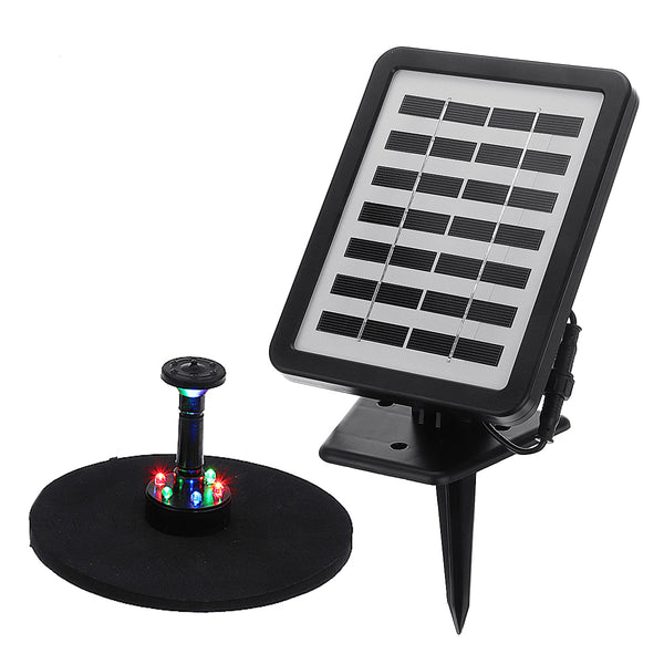 1.5W 180L/H LED Solar Fountains Pump Pond Pool Fish Tank Bird Bath Water Pump built in Battery Floating Kit with 4 Sprinkler Heads