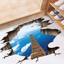 Miico Creative 3D Sky Bridge Broken Wall Removable Home Room Decorative Wall Door Decor Sticker