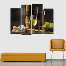 Miico Hand Painted Four Combination Decorative Paintings Red W-ine Wall Art For Home Decoration