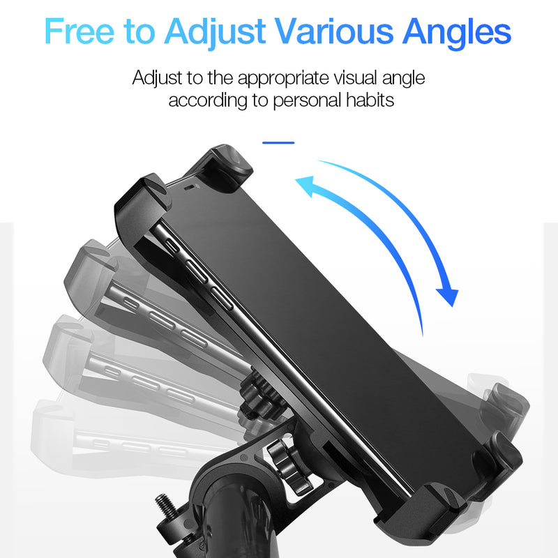 RAXFLY Motorcycle Bike Handlebar Phone Holder 360 Degree Rotation For 4 inch-7 inch Smart Phone Samsung Galaxy S10 Plus iPhone XS Max