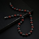 Healthy Healing Jewelry Black and Red Beads Magnet Stone Beaded Necklace Unisex