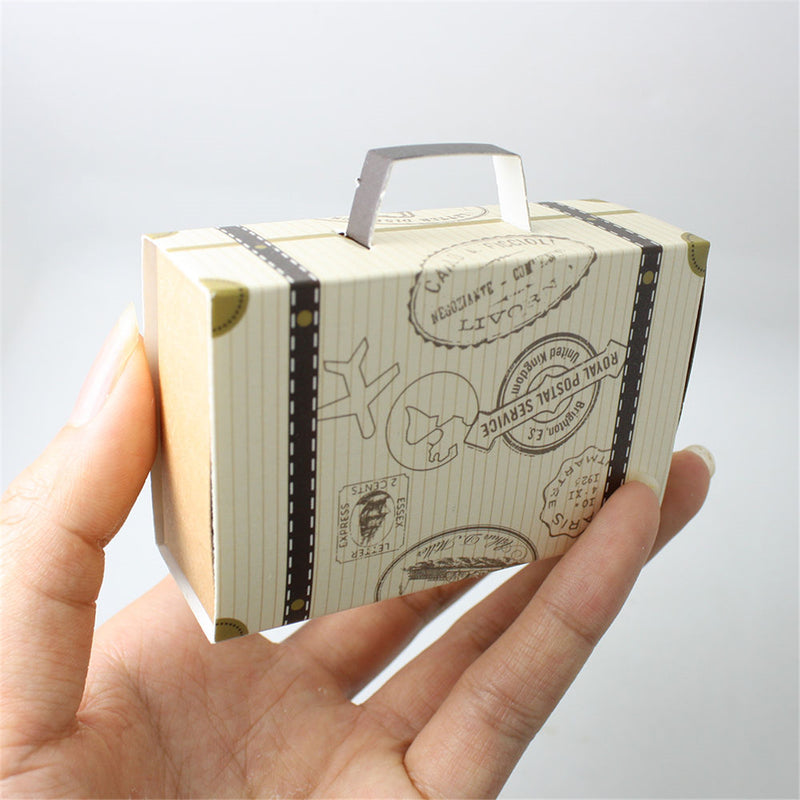 50/100PCS Suitcase Drawer Design Wedding Party Favour Gift Candy Storage Decorations Paper Boxes
