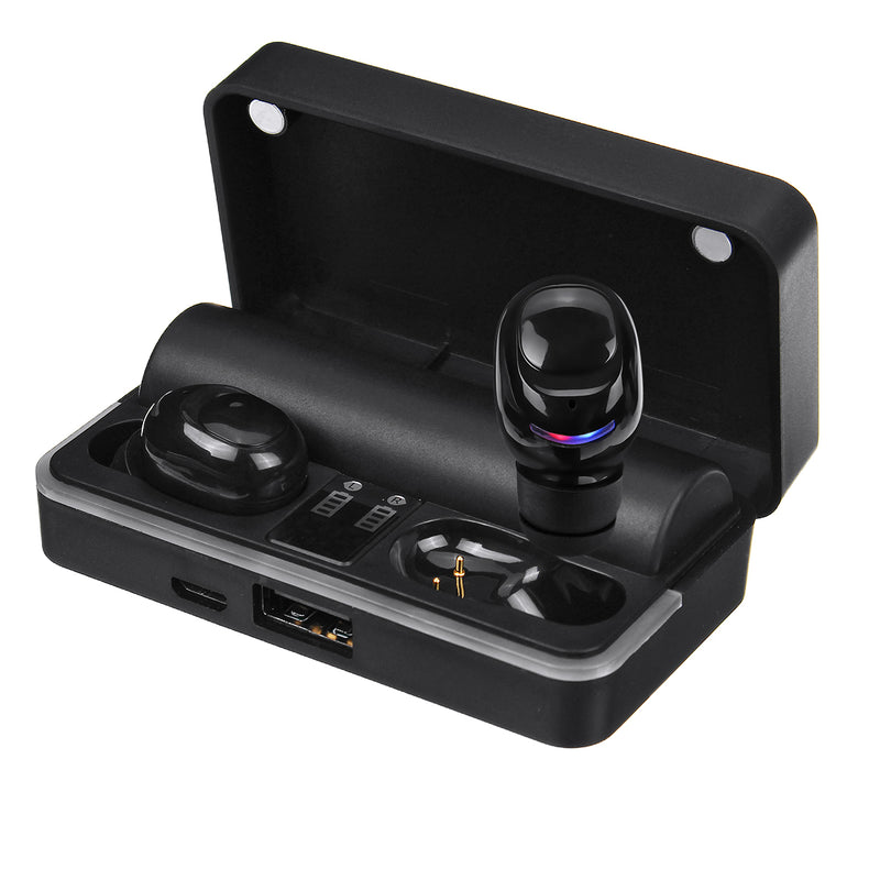 Portable TWS bluetooth 5.0 Earphone Wireless Earbuds 6D Heavy Bass LED Display IPX7 Waterproof Headphone with Mic for iPhone Xiaomi Huawei
