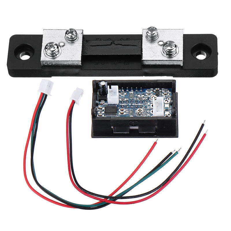 Mini Digital Blue + Red Led DC Current Meter Voltmeter With 50A 75mV Ampere Shunt