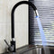 Black Plating Kitchen Sink Hot Cold Faucet Single Handle LED 3 Colors Changing Basin Mixer Tap
