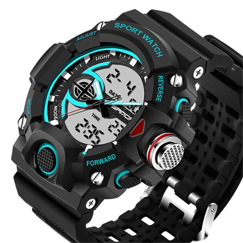 SANDA 715 Dual Display Multi-function Sport Stopwatch Outdoor Fashion Men Digital Watch