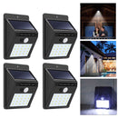 2pcs Solar Power 20 LED PIR Motion Sensor Wall Light Waterproof  Outdoor Path Yard Garden Security Lamp