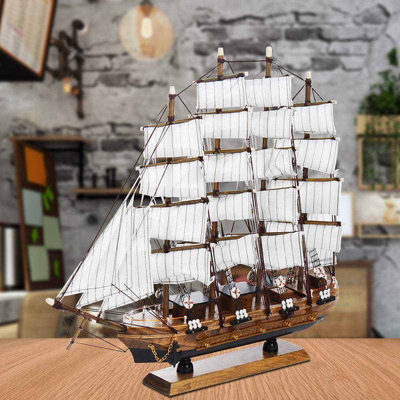 50cm Handmade Wooden Sailing Boats Model Assembly Nautical Ship Schooner Boat Decorations Gift