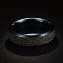 6mm Trendy Stainless Steel Magic Frosted Rainbow Color Black Couple Ring