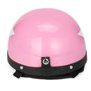 Retro Pink Motorcycle Half Face Helmet Biker Scooter With Sun Visor UV Goggles Cafe Racer
