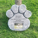 Memorial Tombstone Keepsake Gravestone Tomb Dog Cat Paw Footprint Shape Funeral Stone w/ Photo Slot Sympathy Poem for Pets Decorations
