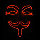 Halloween V-Vendetta Mask LED Luminous Flashing Face Mask Party Masks Light Up Dance Halloween Cospl