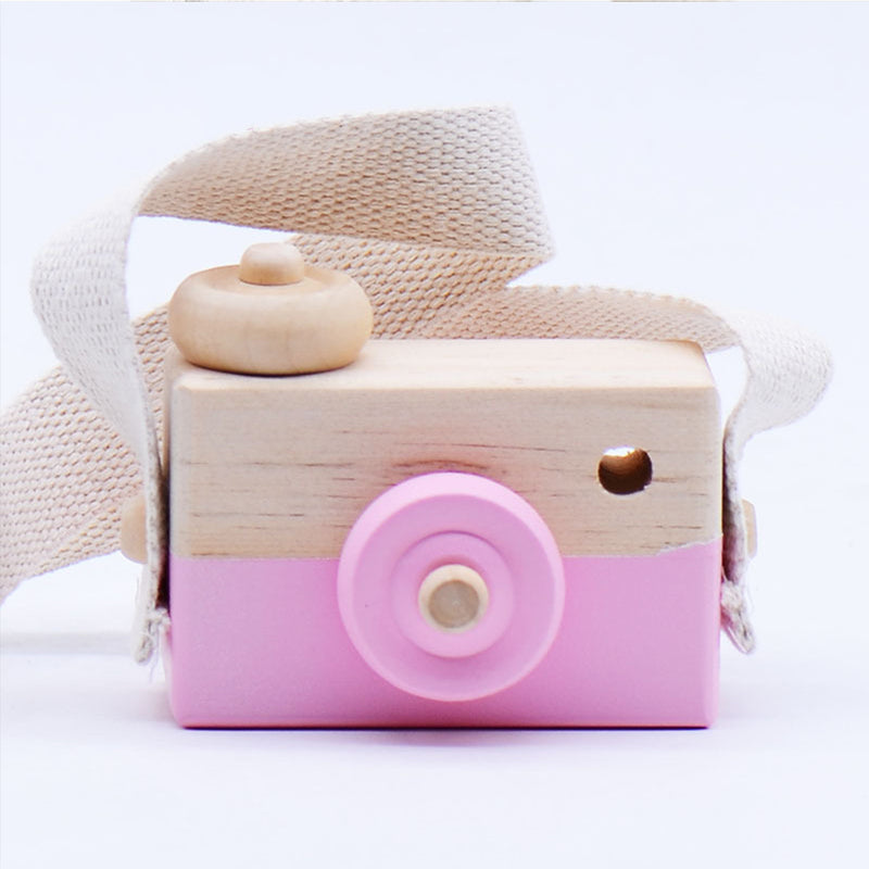 Wearable Children's Wooden Camera Ornaments Mini Portable Educational Toys Photography Cute Props